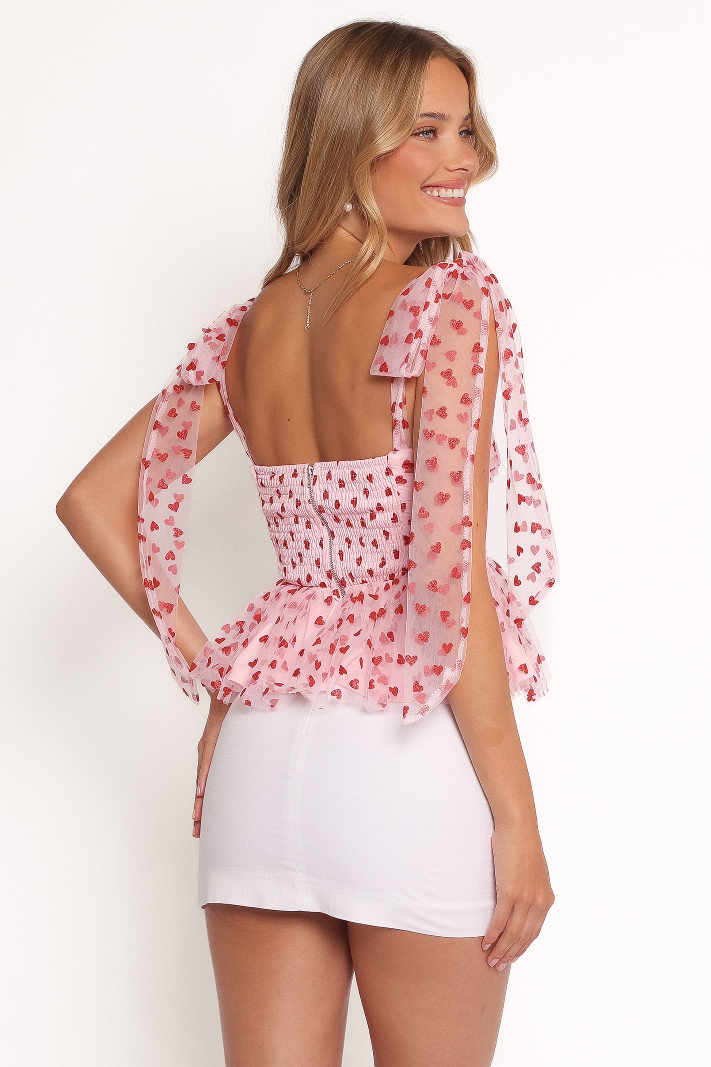 Petal and Pup USA TOPS Floret Top - Red Hearts (Hold for Rack)