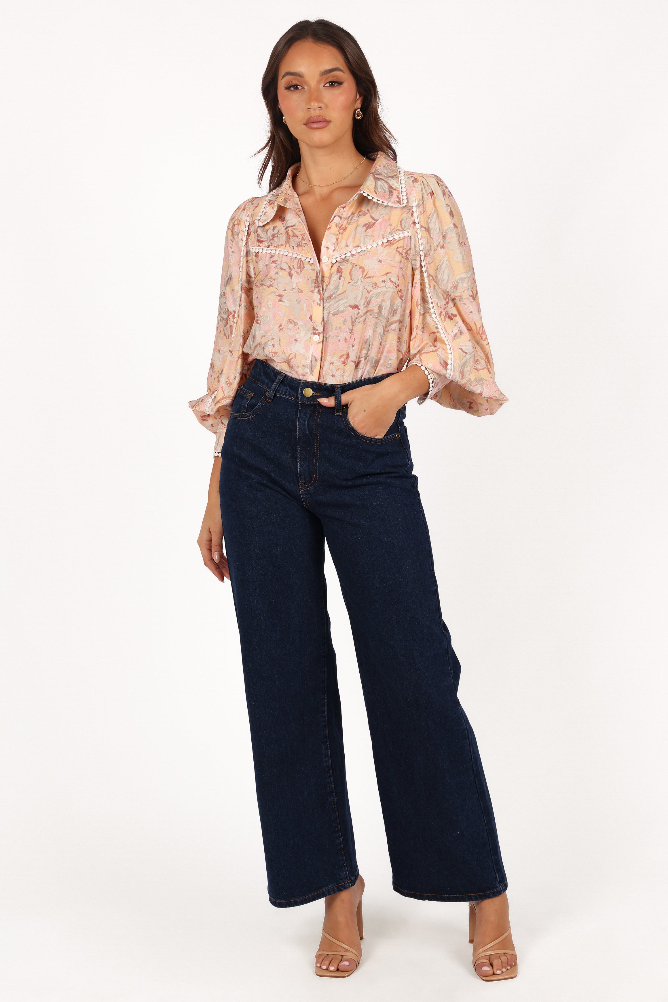 Petal and Pup USA TOPS Floria Top - Beige Floral