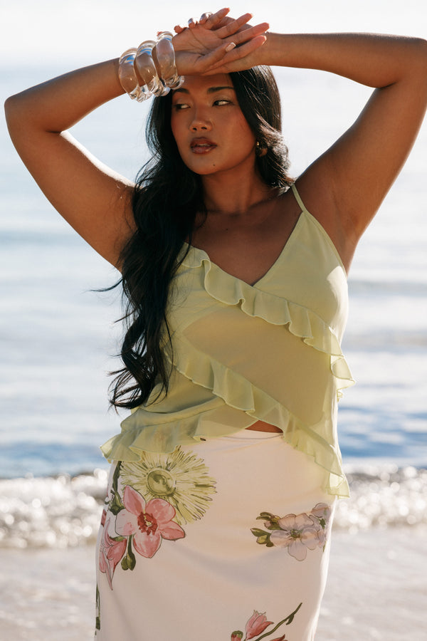 Petal and Pup USA TOPS Gabrielle Ruffle Top - Meadow Green