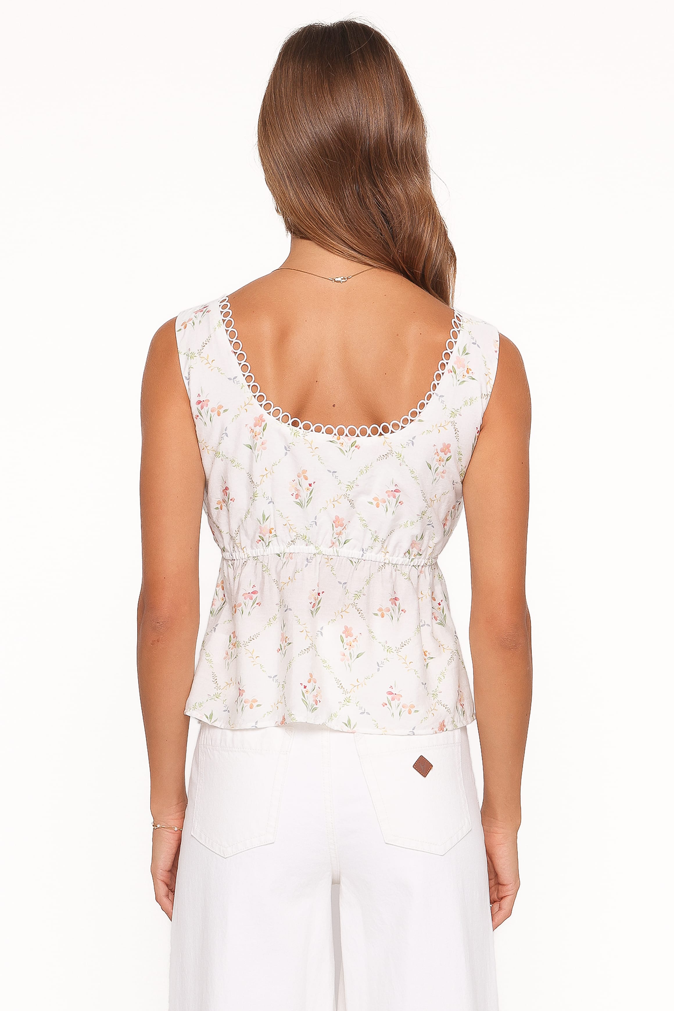 Petal and Pup USA TOPS Gail Top - White Vintage Floral