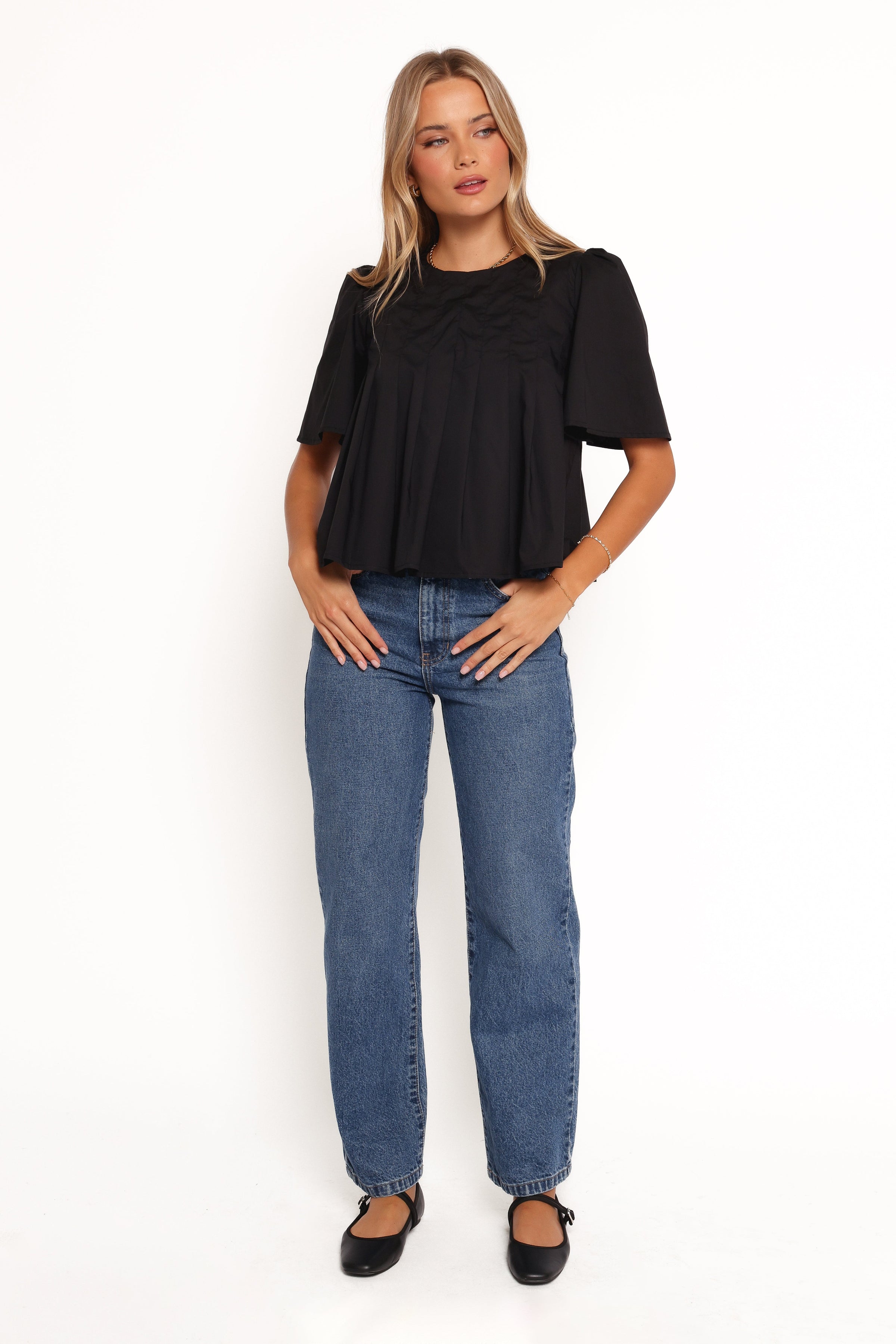 Petal and Pup USA TOPS Geneva Pleated Top - Black