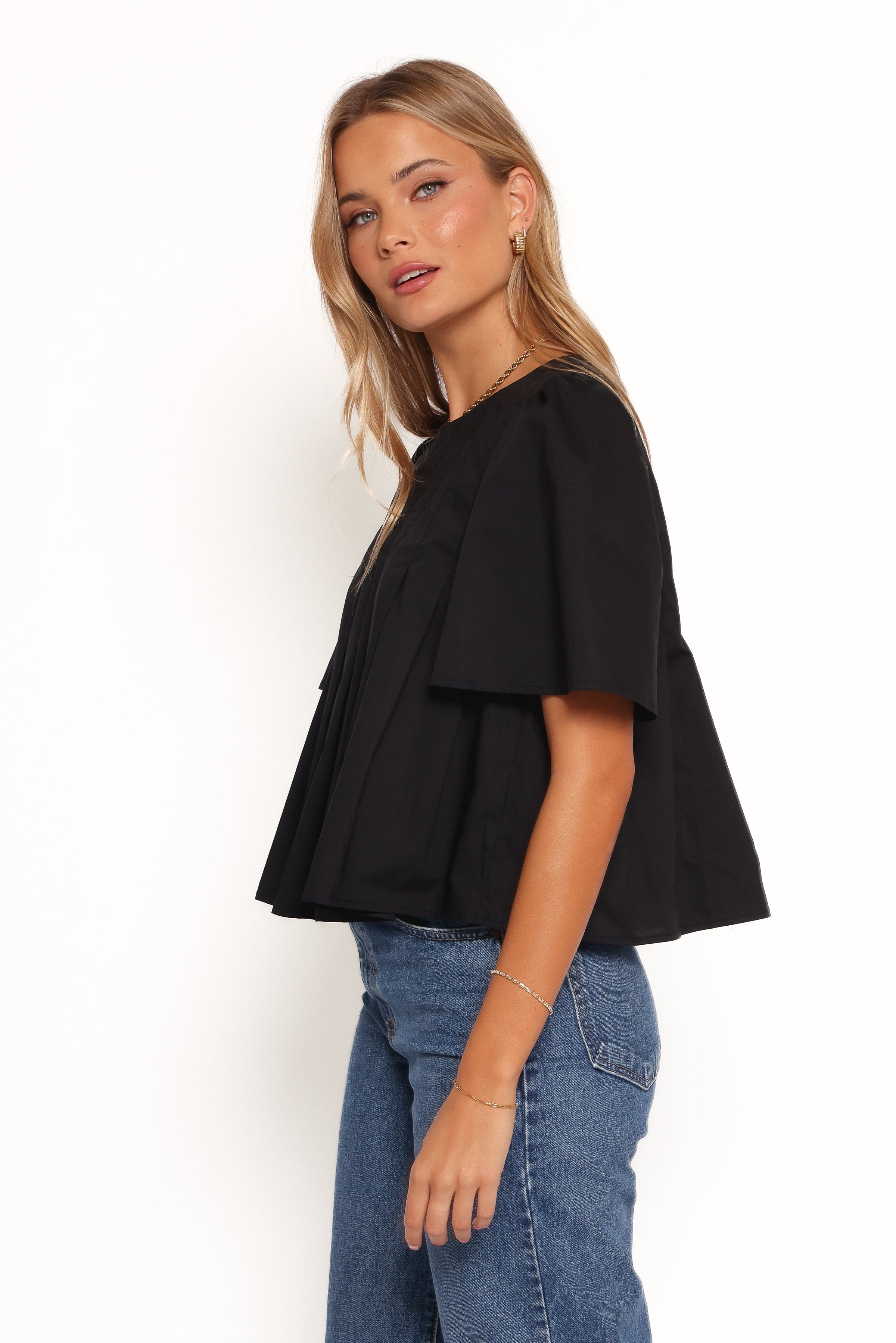 Petal and Pup USA TOPS Geneva Pleated Top - Black