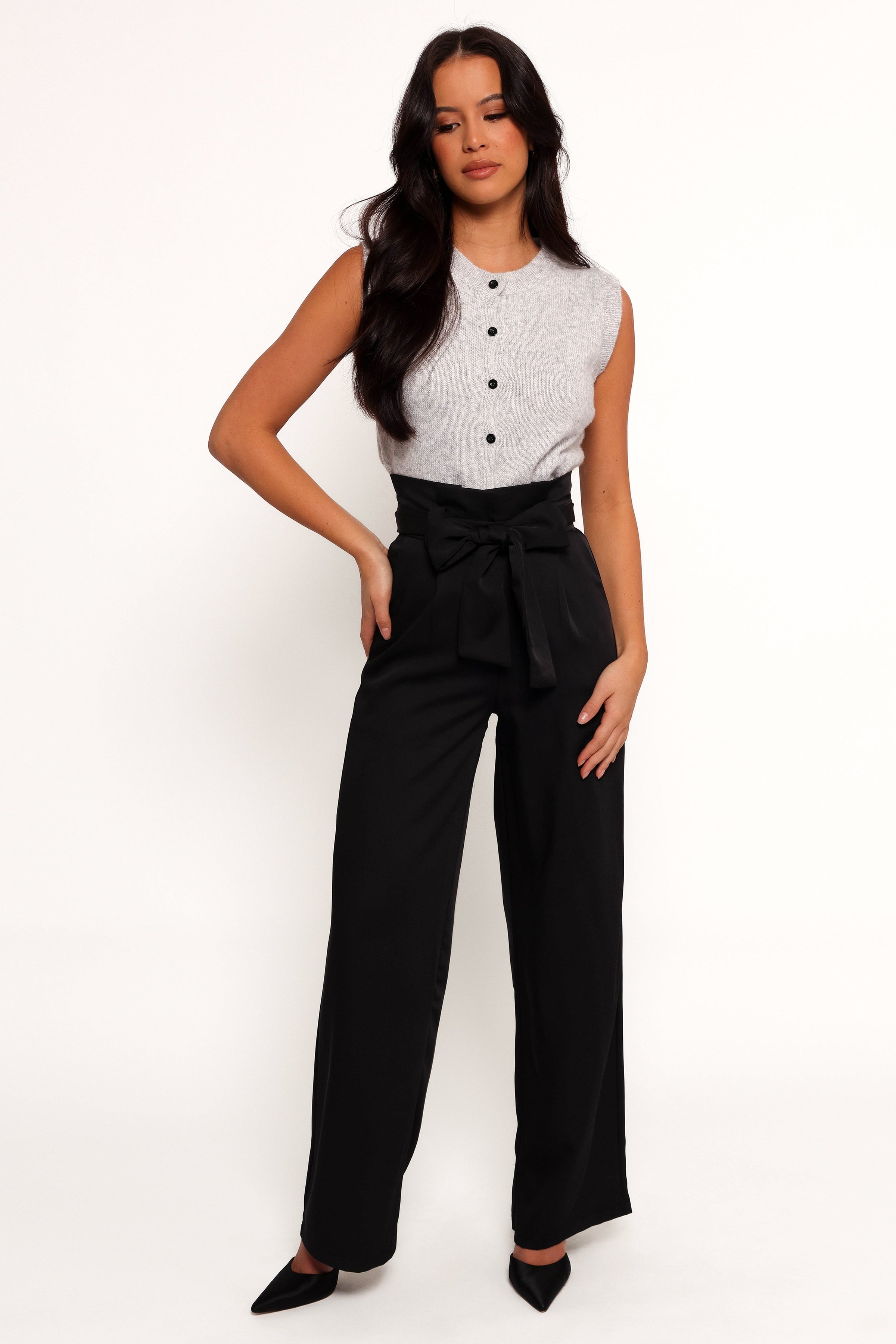 Petal and Pup USA TOPS Grace Knit Vest - Grey