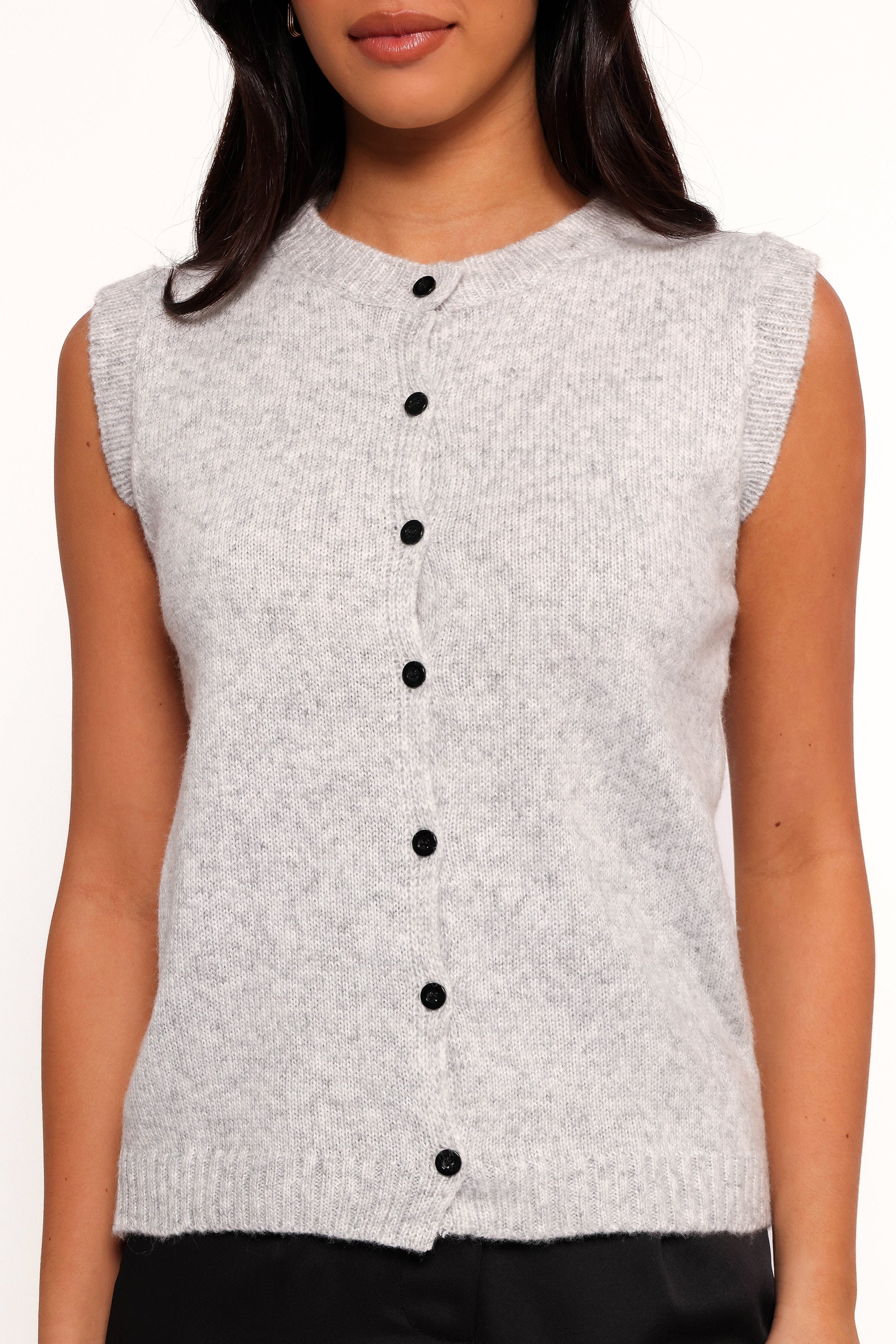 Petal and Pup USA TOPS Grace Knit Vest - Grey