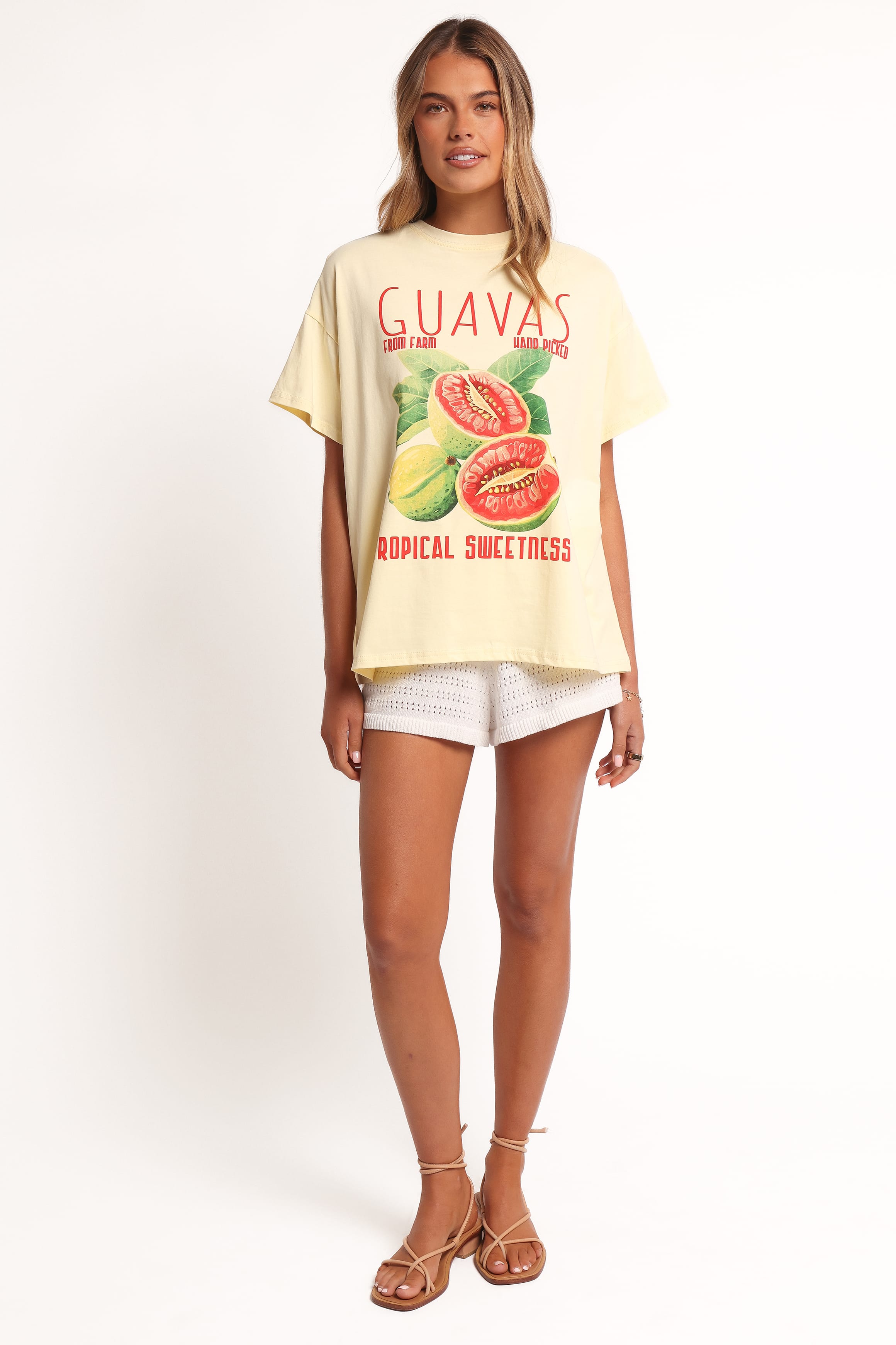 Guavas Graphic Tee - Pale Yellow | Petal & Pup USA