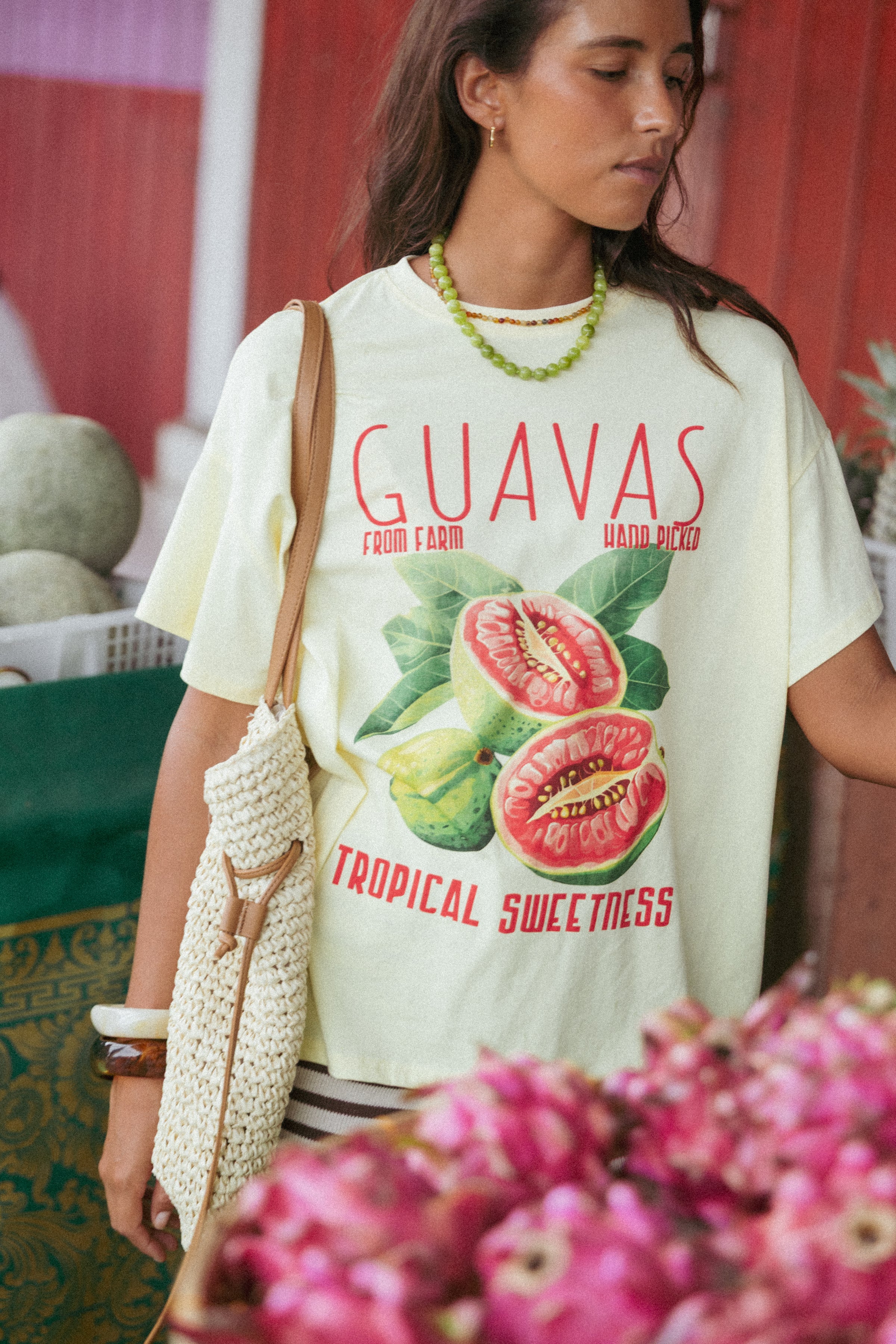 Petal and Pup USA TOPS Guavas Graphic Tee - Pale Yellow