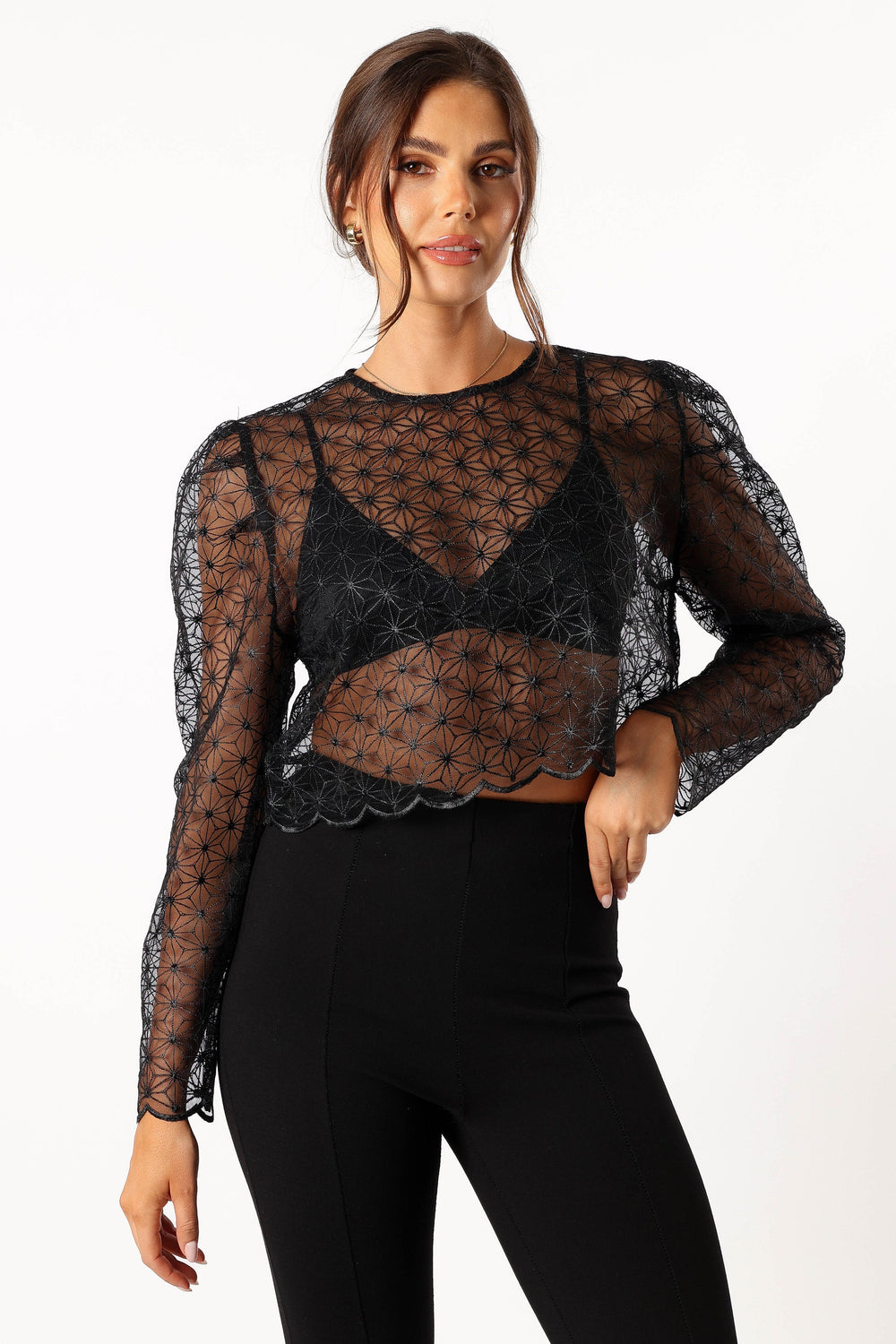 Petal and Pup USA TOPS Gwen Embellished Top - Black