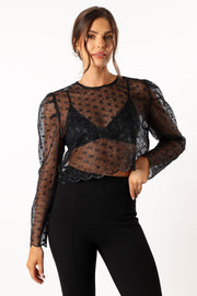 Petal and Pup USA TOPS Gwen Embellished Top - Black