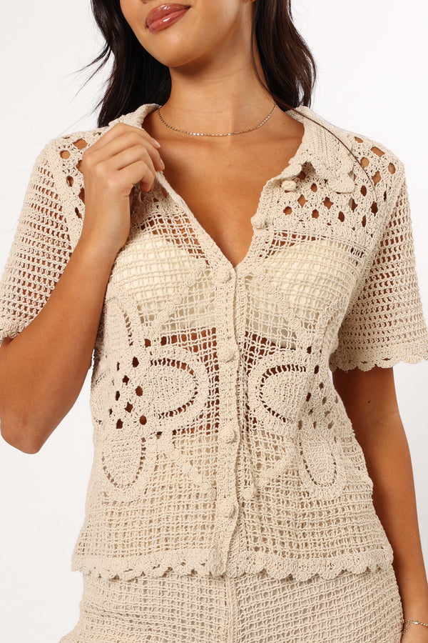 Petal and Pup USA TOPS Harlowe Knit Top - Natural