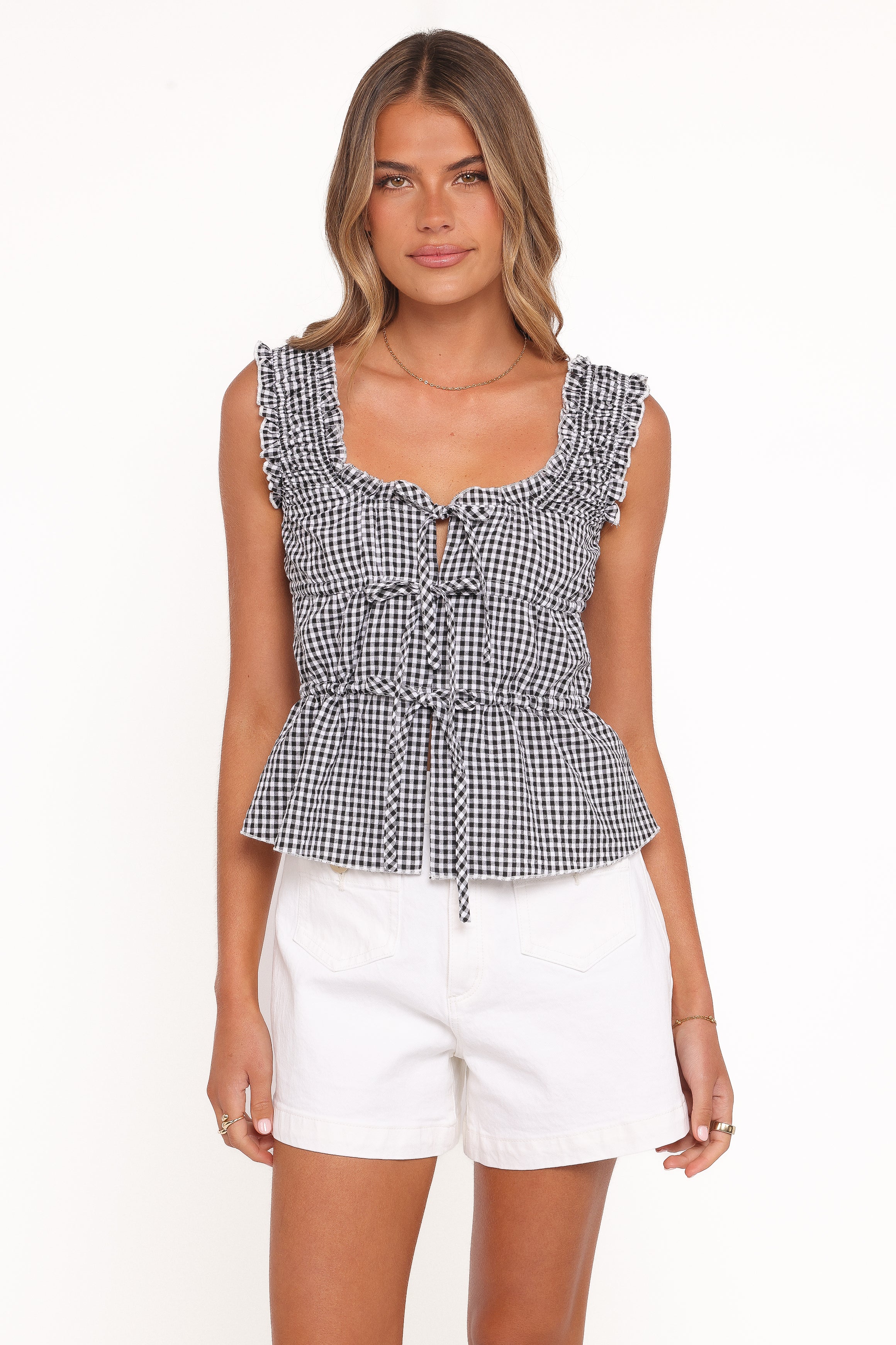 Petal and Pup USA TOPS Harper Top - Black Gingham