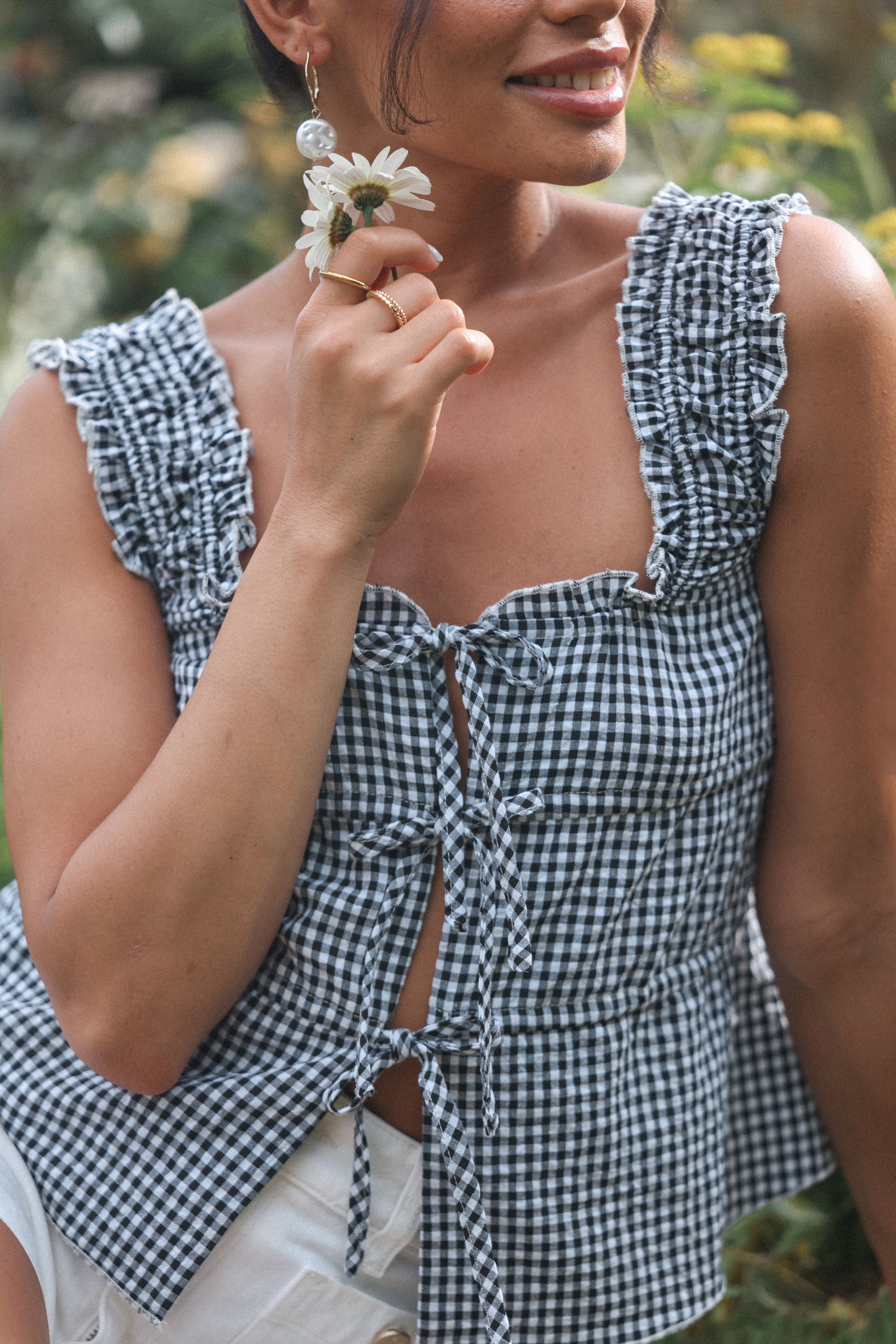Petal and Pup USA TOPS Harper Top - Black Gingham