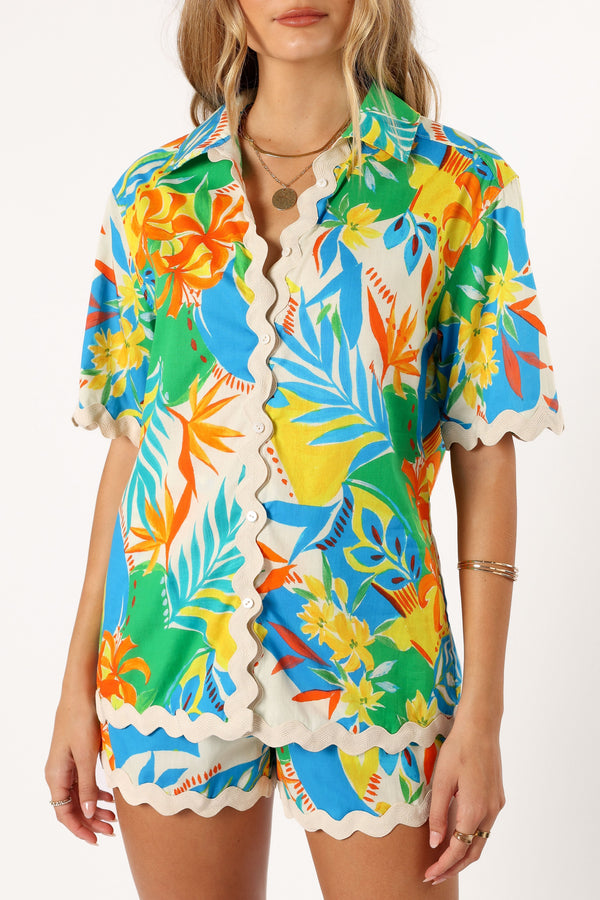 Petal and Pup USA TOPS Harriet Button Down Top - Malta Print