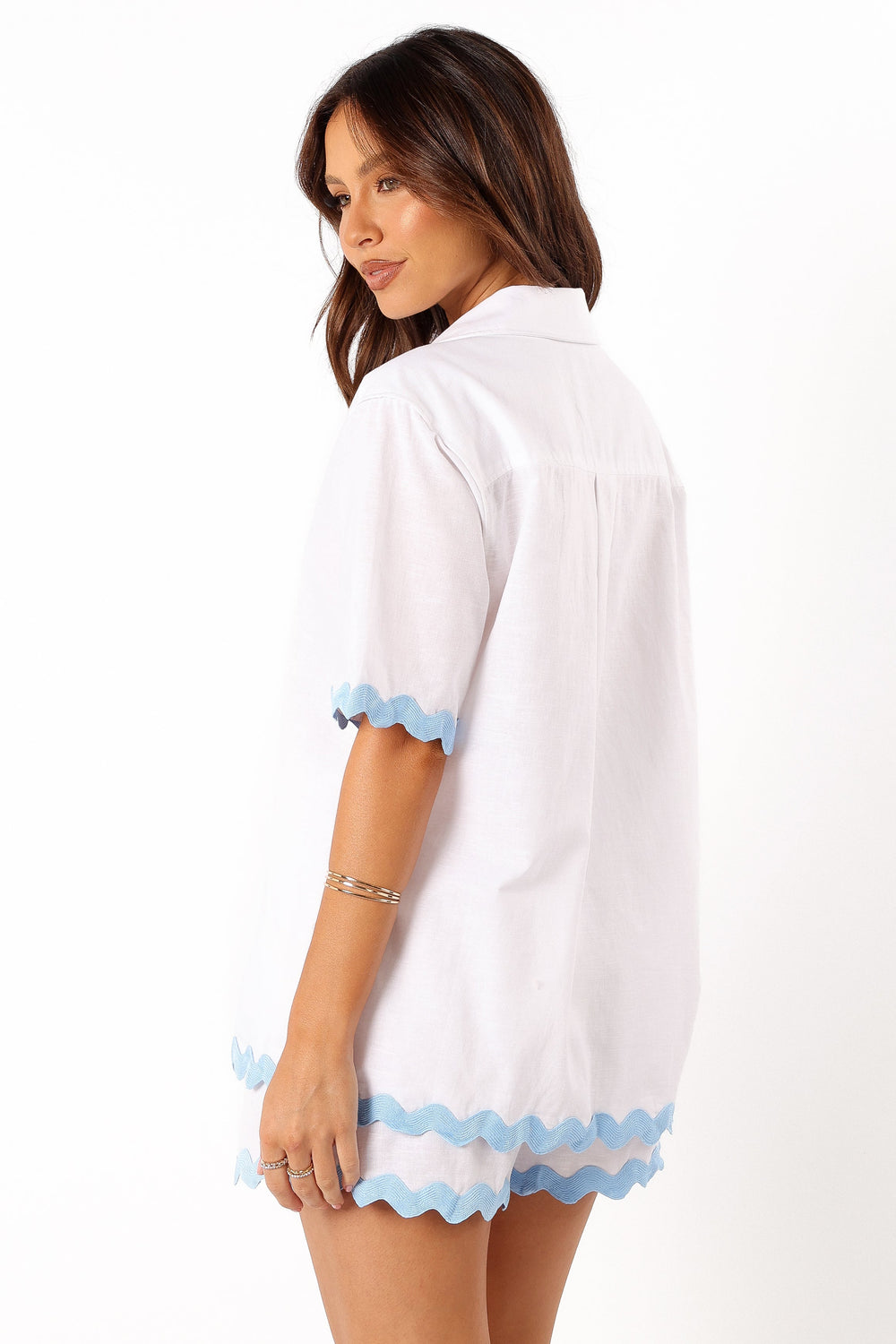 Petal and Pup USA TOPS Harry Shirt - White Blue