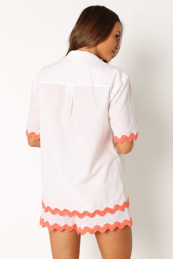 Petal and Pup USA TOPS Harry Shirt - White/Melon