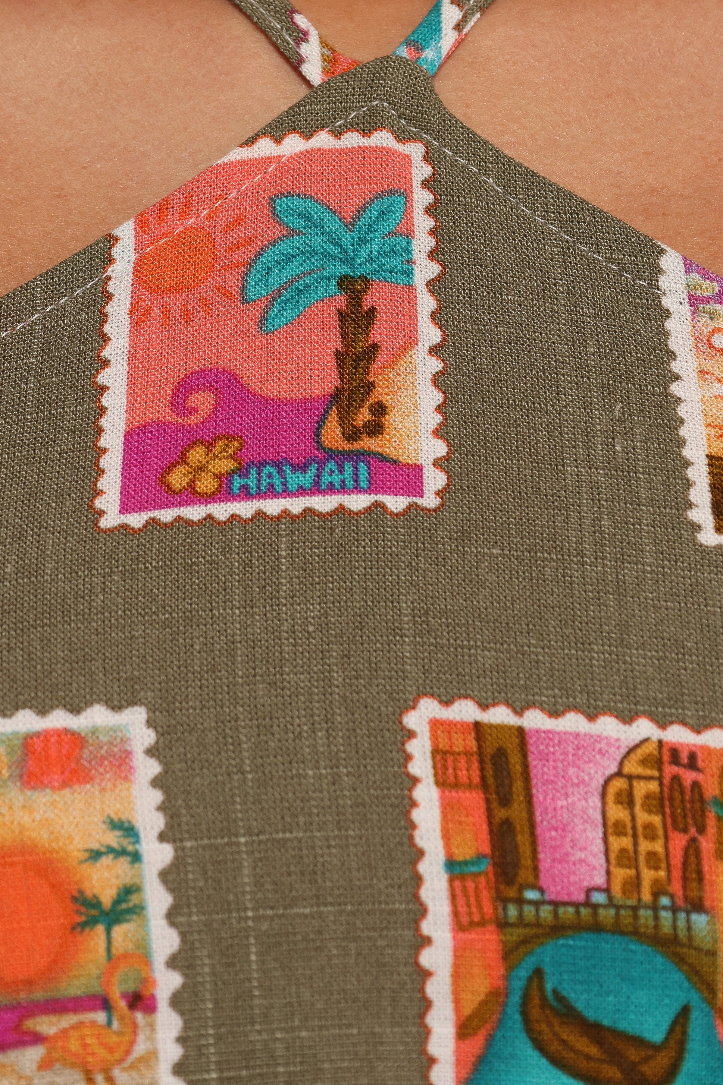 Petal and Pup USA TOPS Henri Halter Top - Olive Print