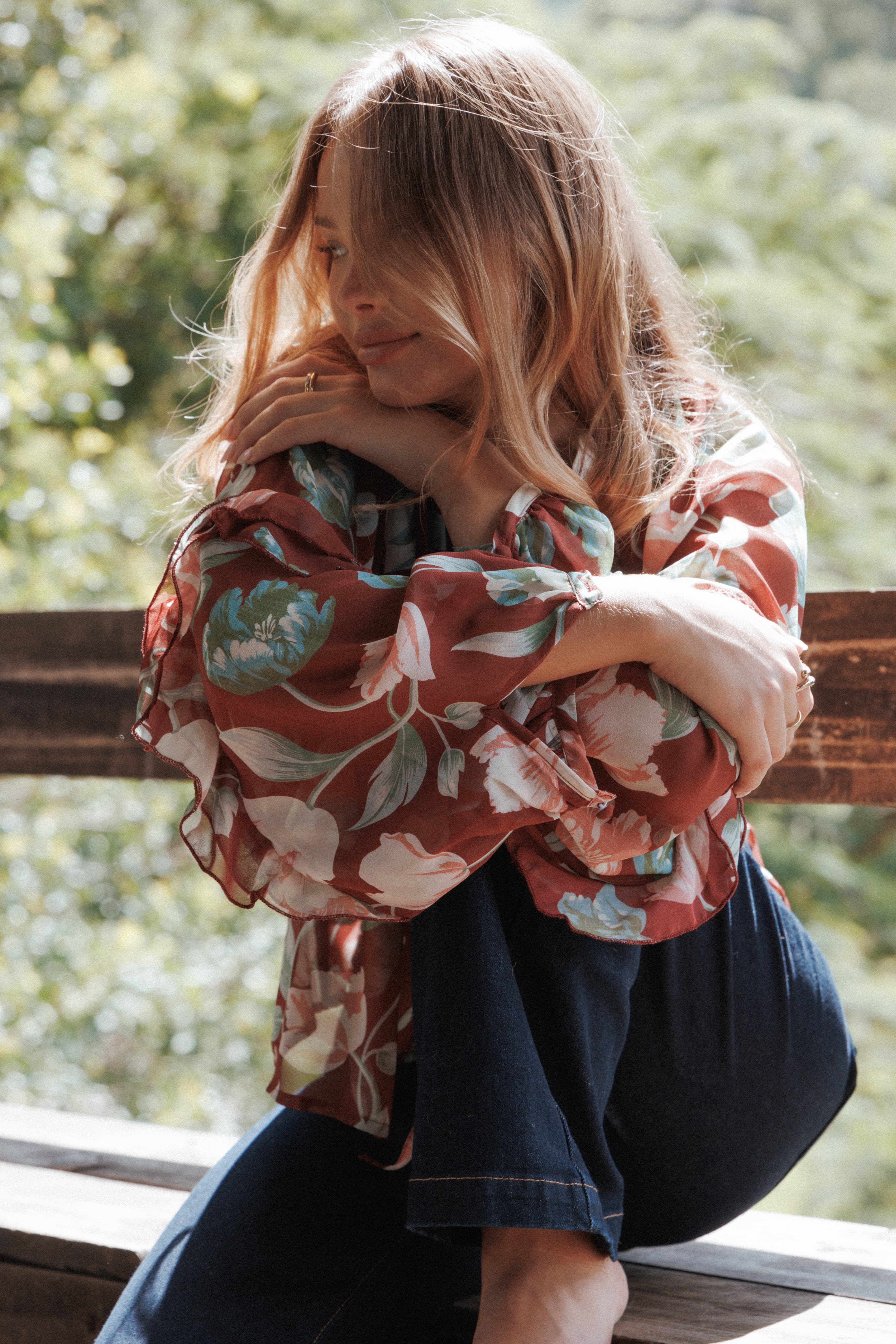 Hesper Ruffle Top - Red Tulip Floral | Petal & Pup USA