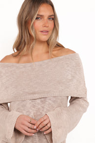 Petal and Pup USA TOPS Indya Off Shoulder Top - Oatmeal