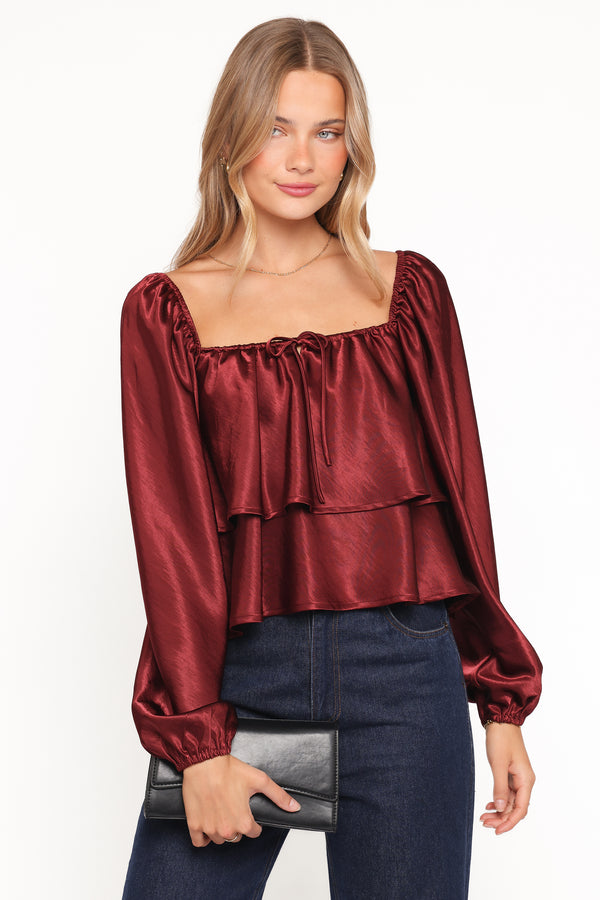 Petal and Pup USA TOPS Janina Blouse - Wine
