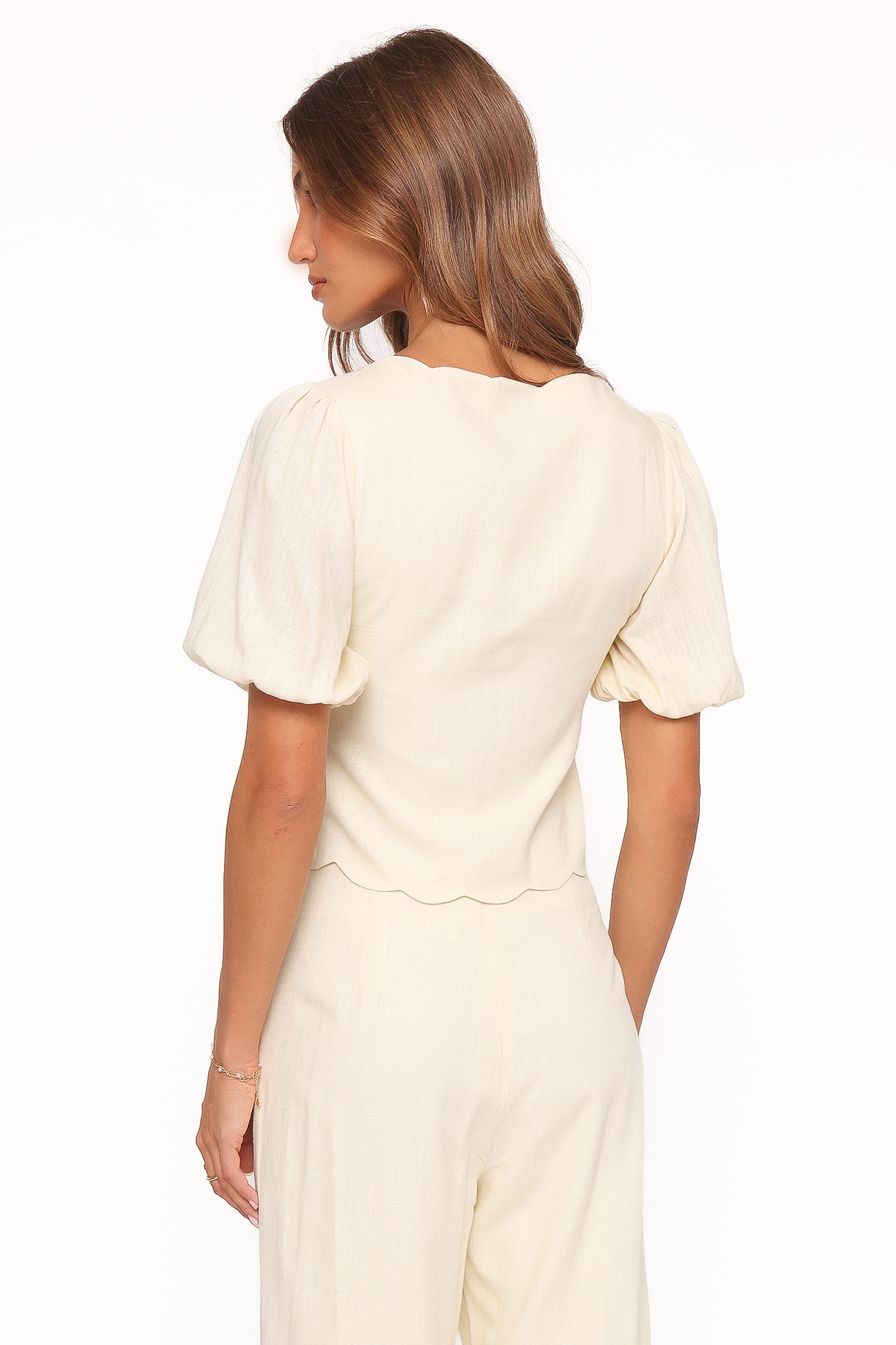 Petal and Pup USA TOPS Jensen Scallop Hem Top - Butter Yellow