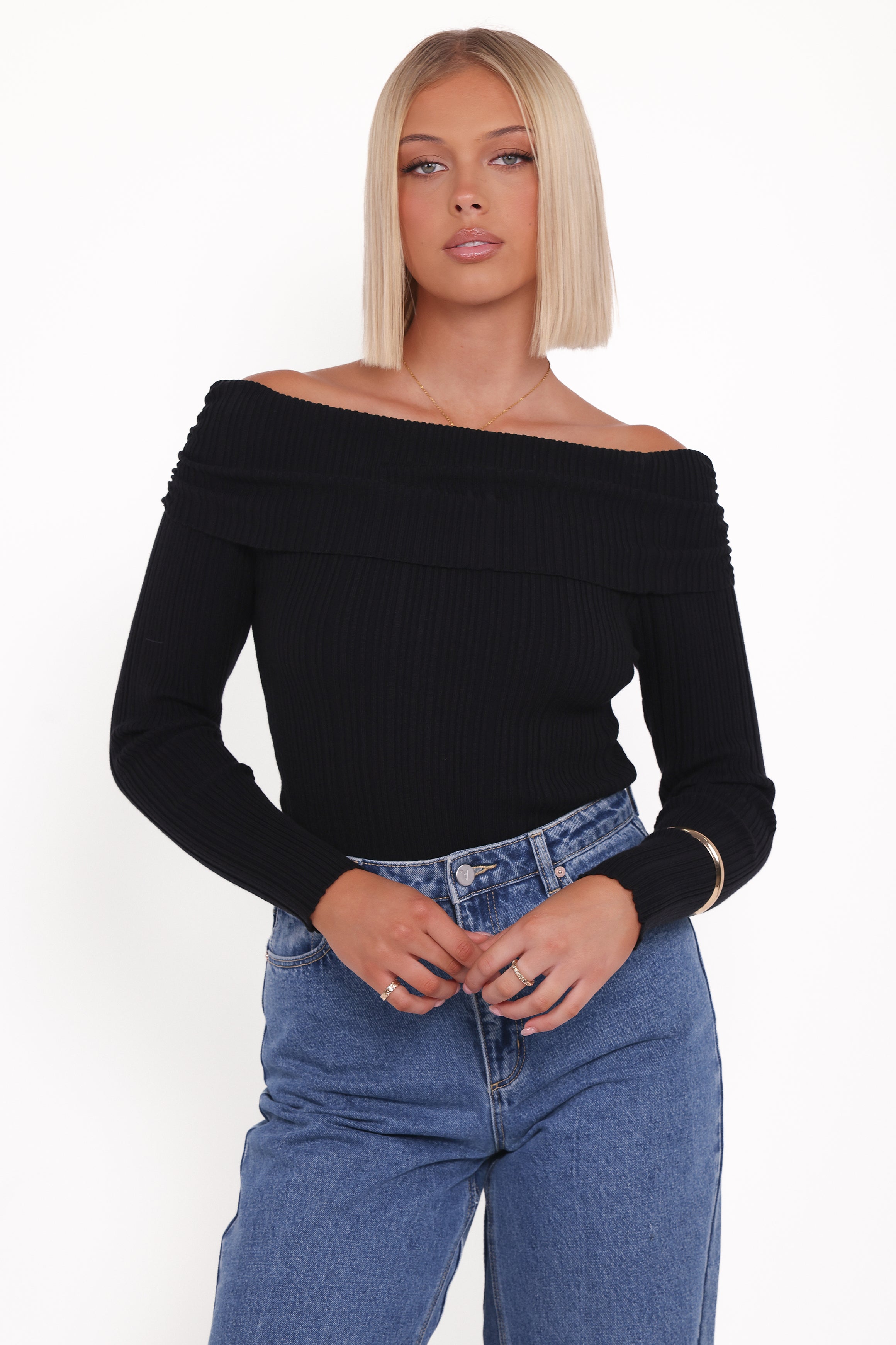 Petal and Pup USA TOPS Junia Tie Back Knit Top - Black