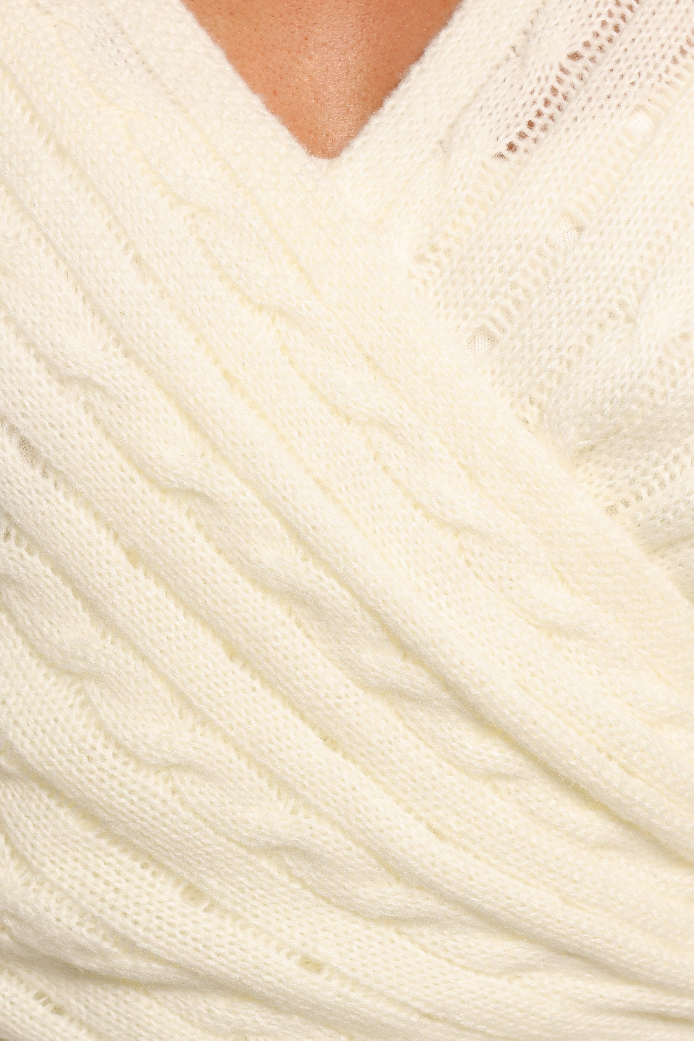 Petal and Pup USA TOPS Kaelie Wrap Front Knit Top - White