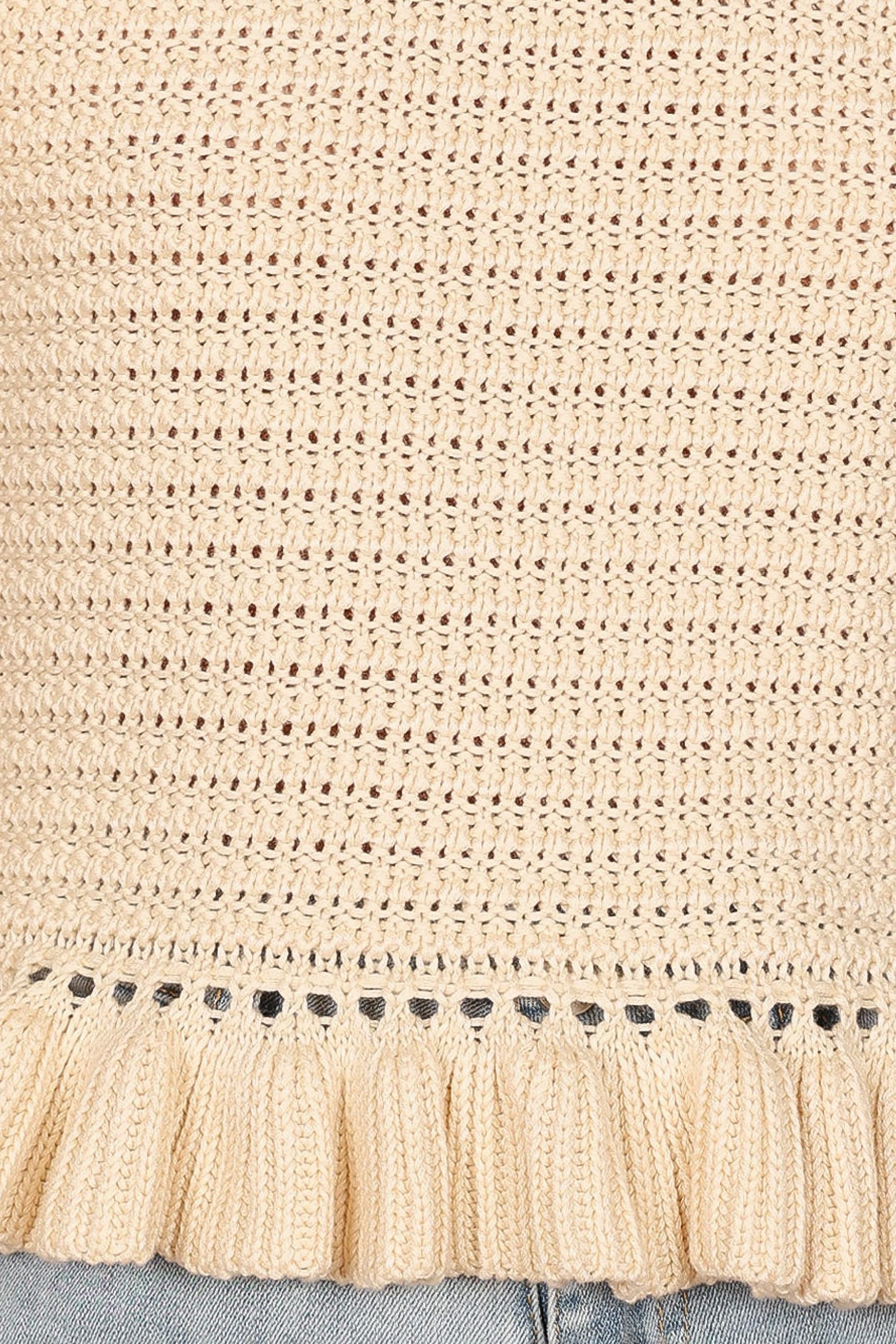 Petal and Pup USA TOPS Katia Frill Knitted Top - Cream (Hold for Rack)