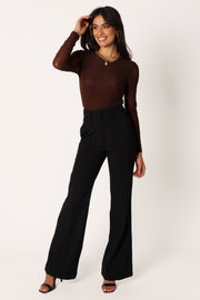 Kellie Mesh Long Sleeve Bodysuit - Brown - Petal & Pup USA