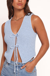 Petal and Pup USA TOPS Kendall Knit Top - Light Blue