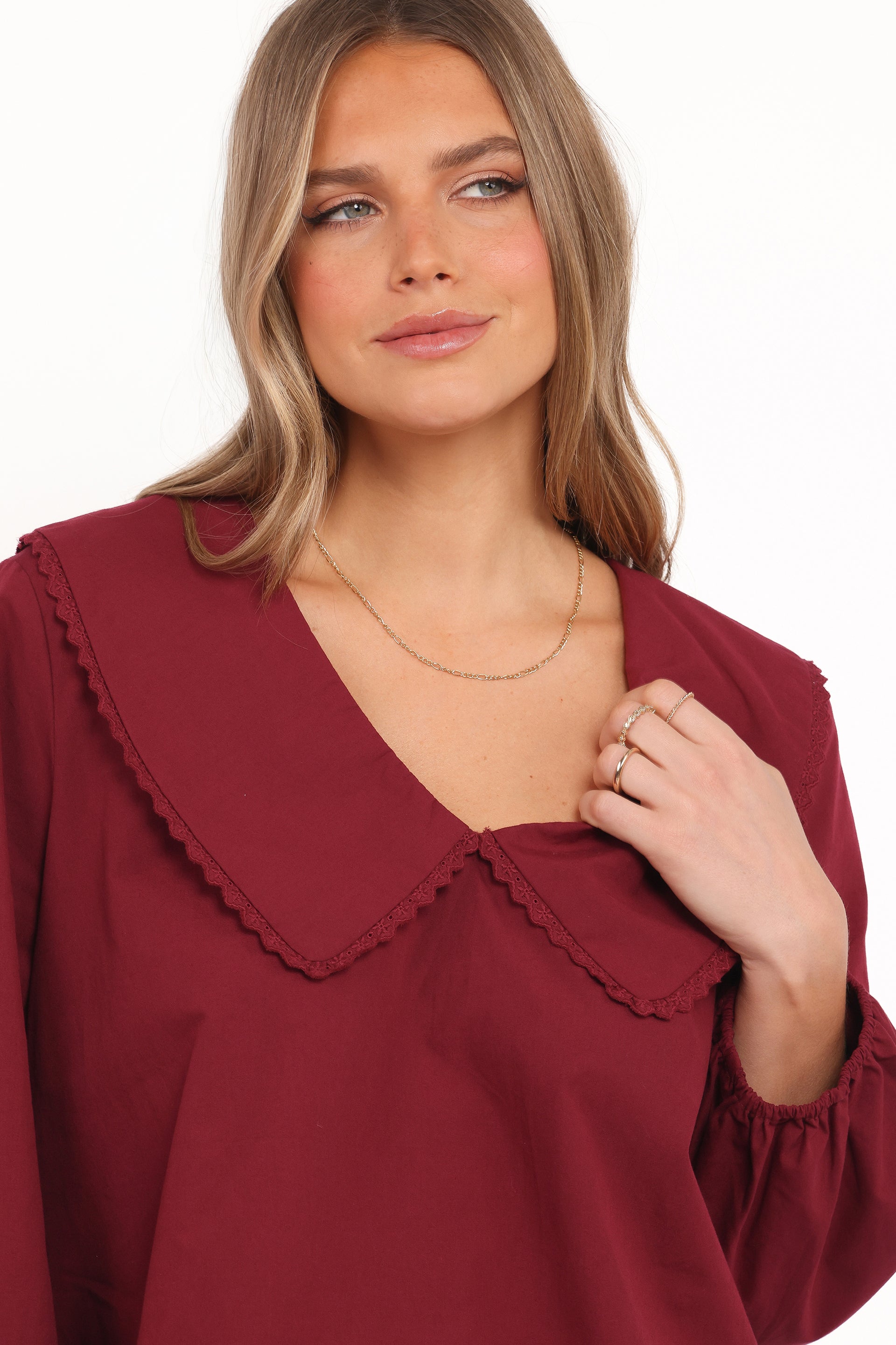 Petal and Pup USA TOPS Kenna Long Sleeve Top - Burg