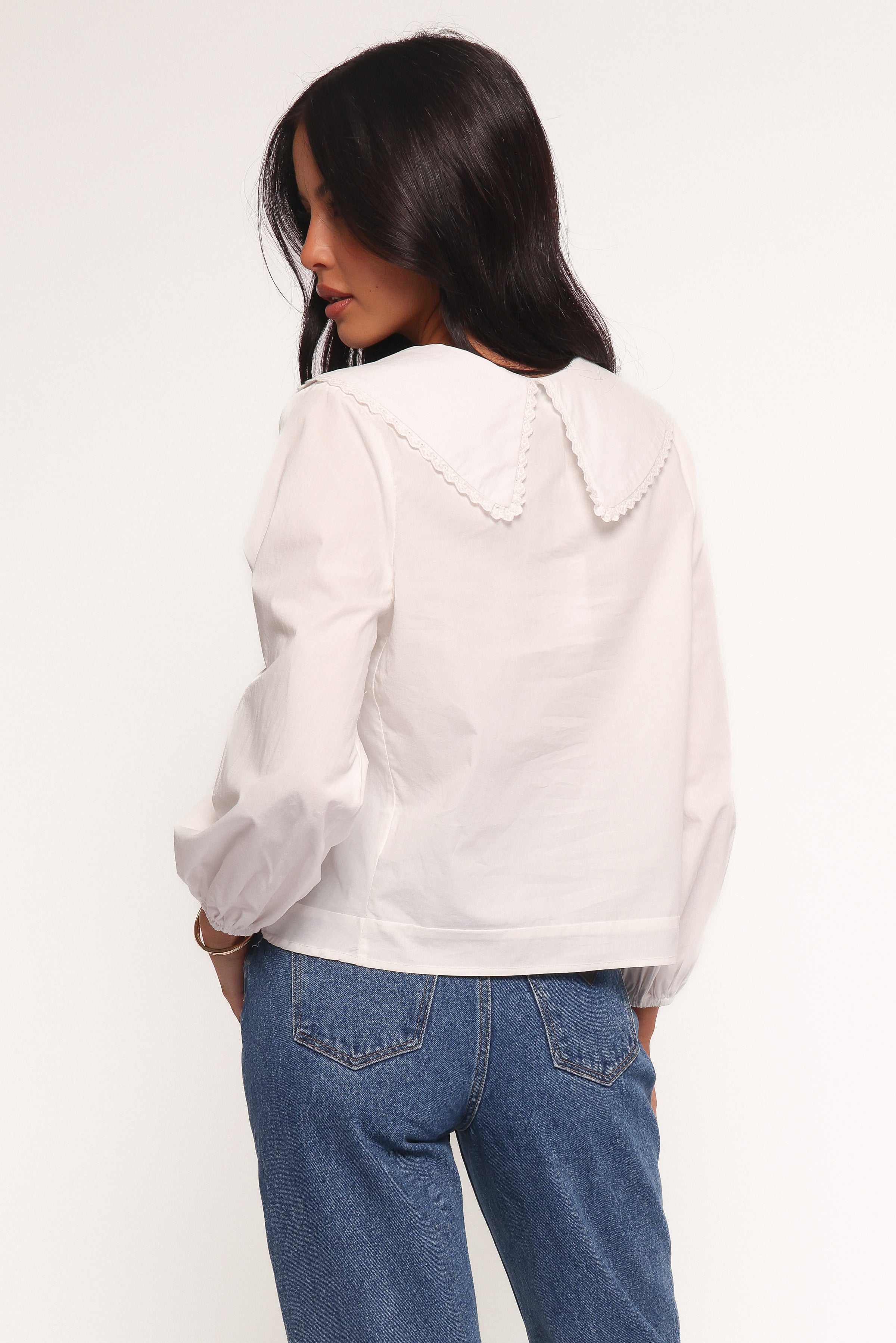Petal and Pup USA TOPS Kenna Long Sleeve Top - White