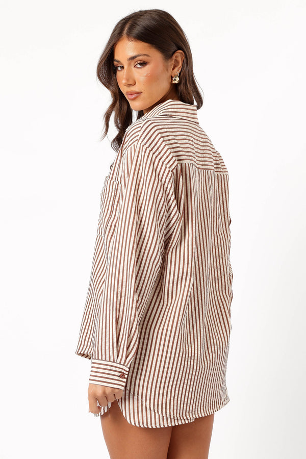 Petal and Pup USA TOPS Kennie Top - Brown Stripe