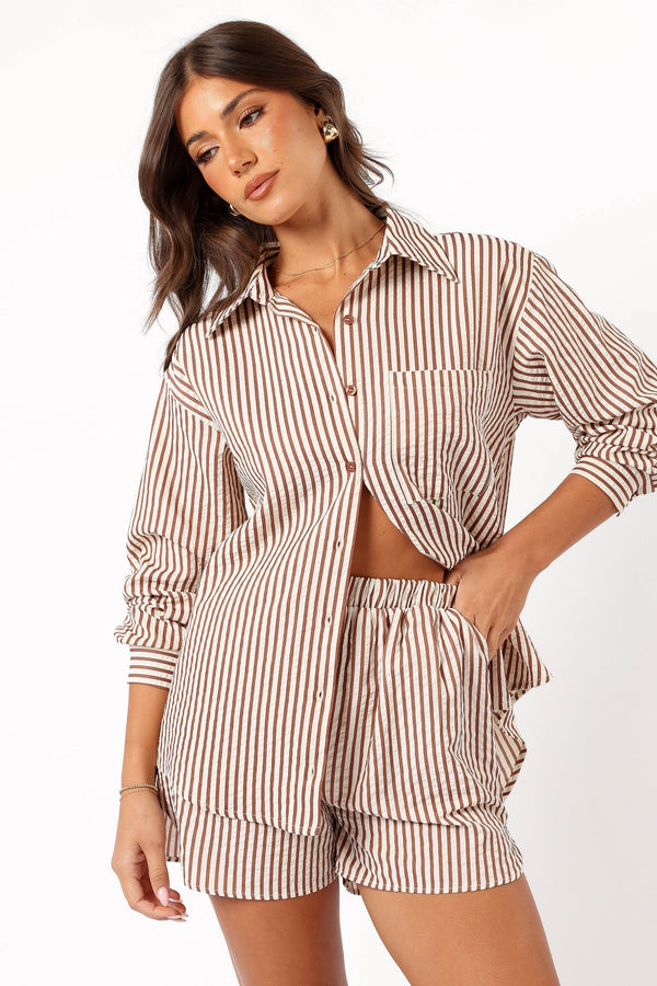 Petal and Pup USA TOPS Kennie Top - Brown Stripe