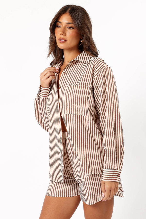 Petal and Pup USA TOPS Kennie Top - Brown Stripe