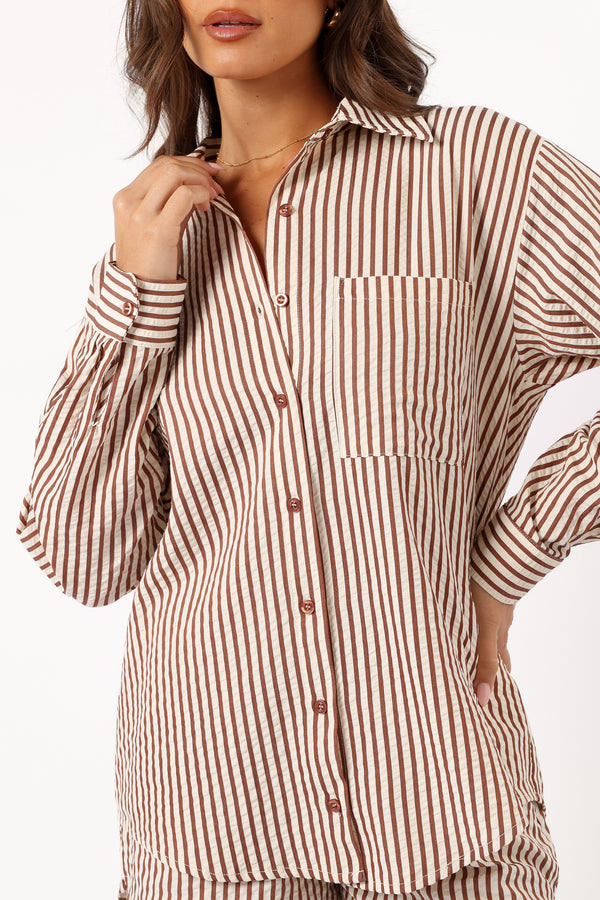 Petal and Pup USA TOPS Kennie Top - Brown Stripe