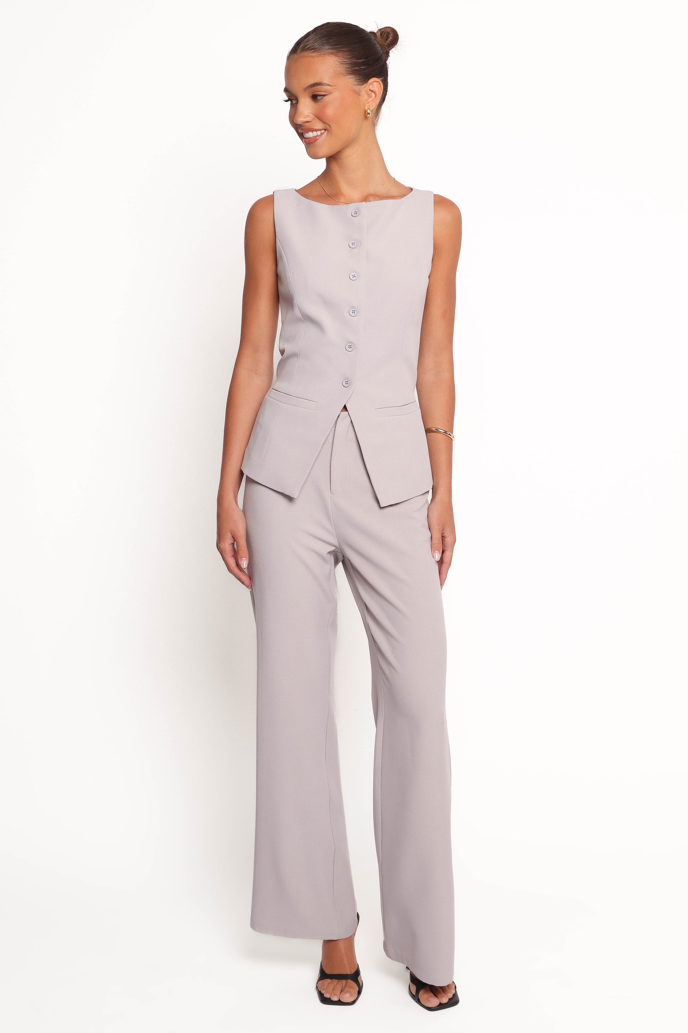 Petal and Pup USA TOPS Kernie Vest Top - Light Grey (Hold for Rack)