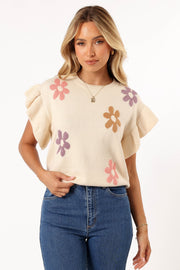 Petal and Pup USA TOPS Kinsley Floral Top - Cream Multi