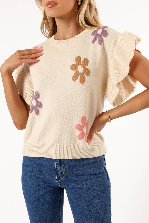 Petal and Pup USA TOPS Kinsley Floral Top - Cream Multi