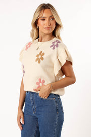 Petal and Pup USA TOPS Kinsley Floral Top - Cream Multi