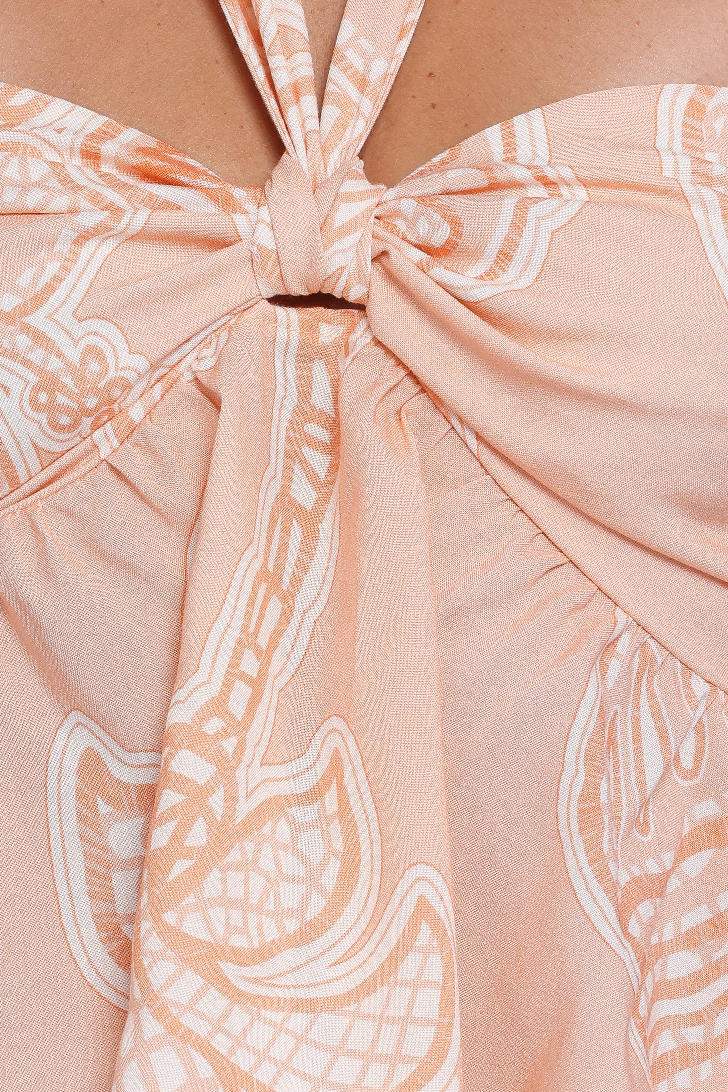 Petal and Pup USA TOPS Klara Halter Top - Peach Floral