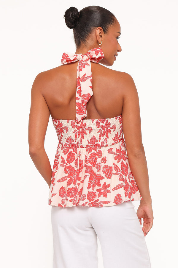 Petal and Pup USA TOPS Klara Halter Top - Red Floral