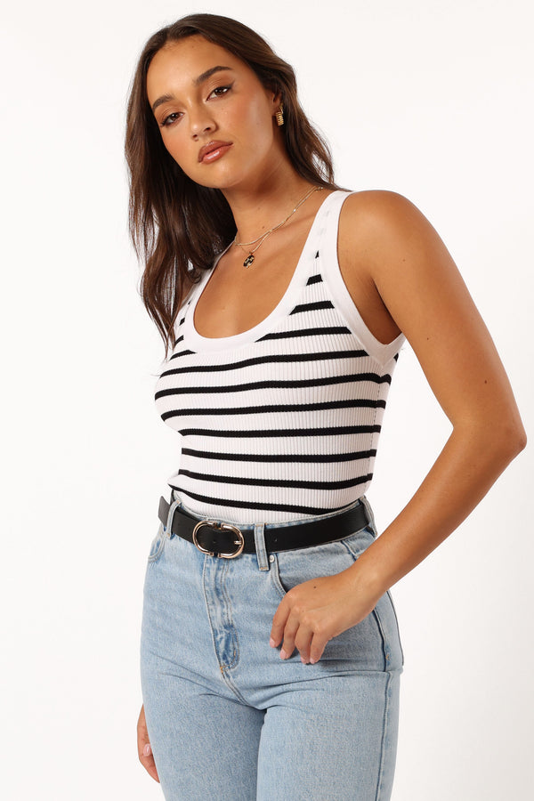 Petal and Pup USA TOPS Kloe Top - White Stripe