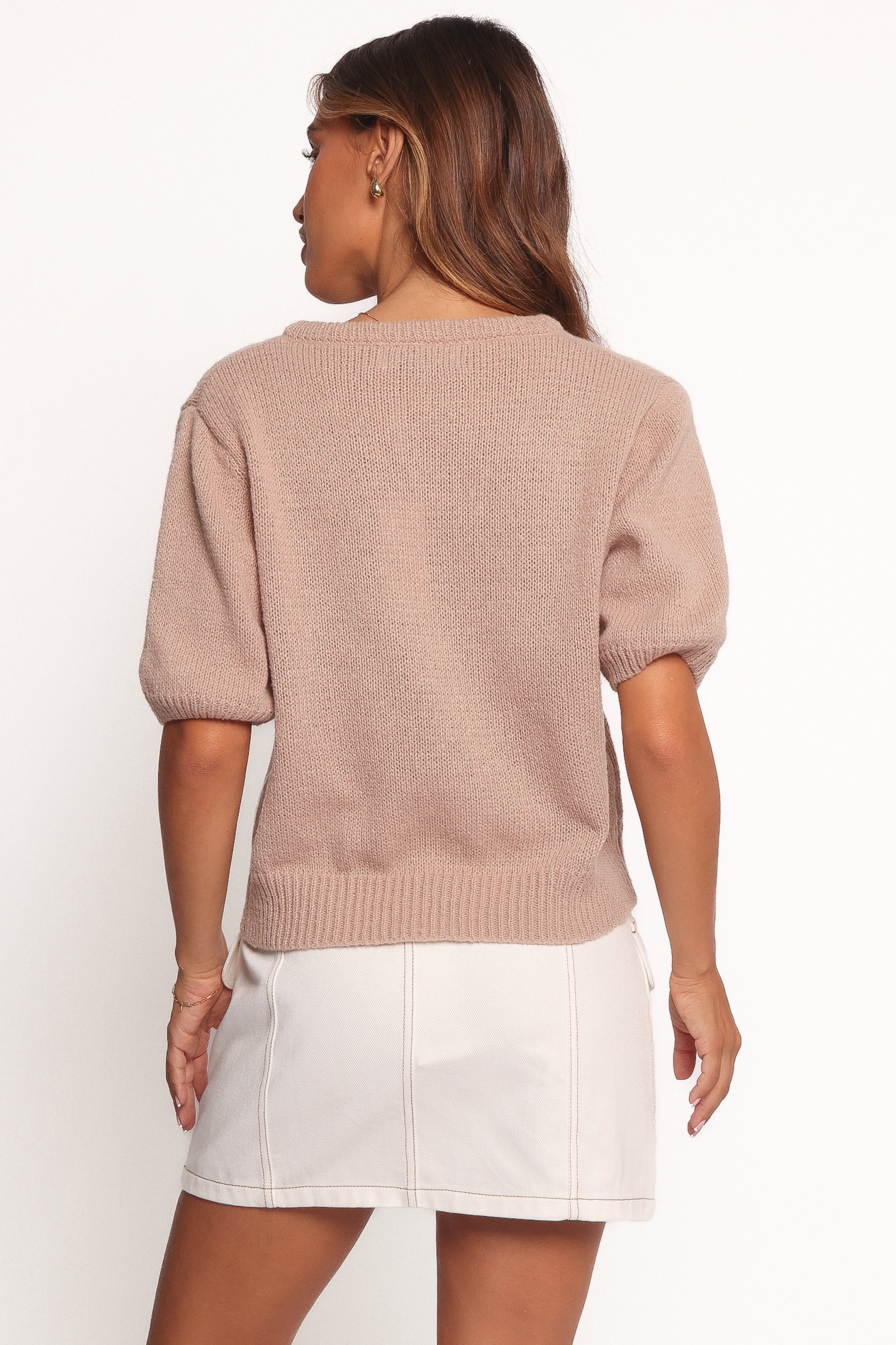 Petal and Pup USA TOPS Koskie Tie Knit Top - Taupe