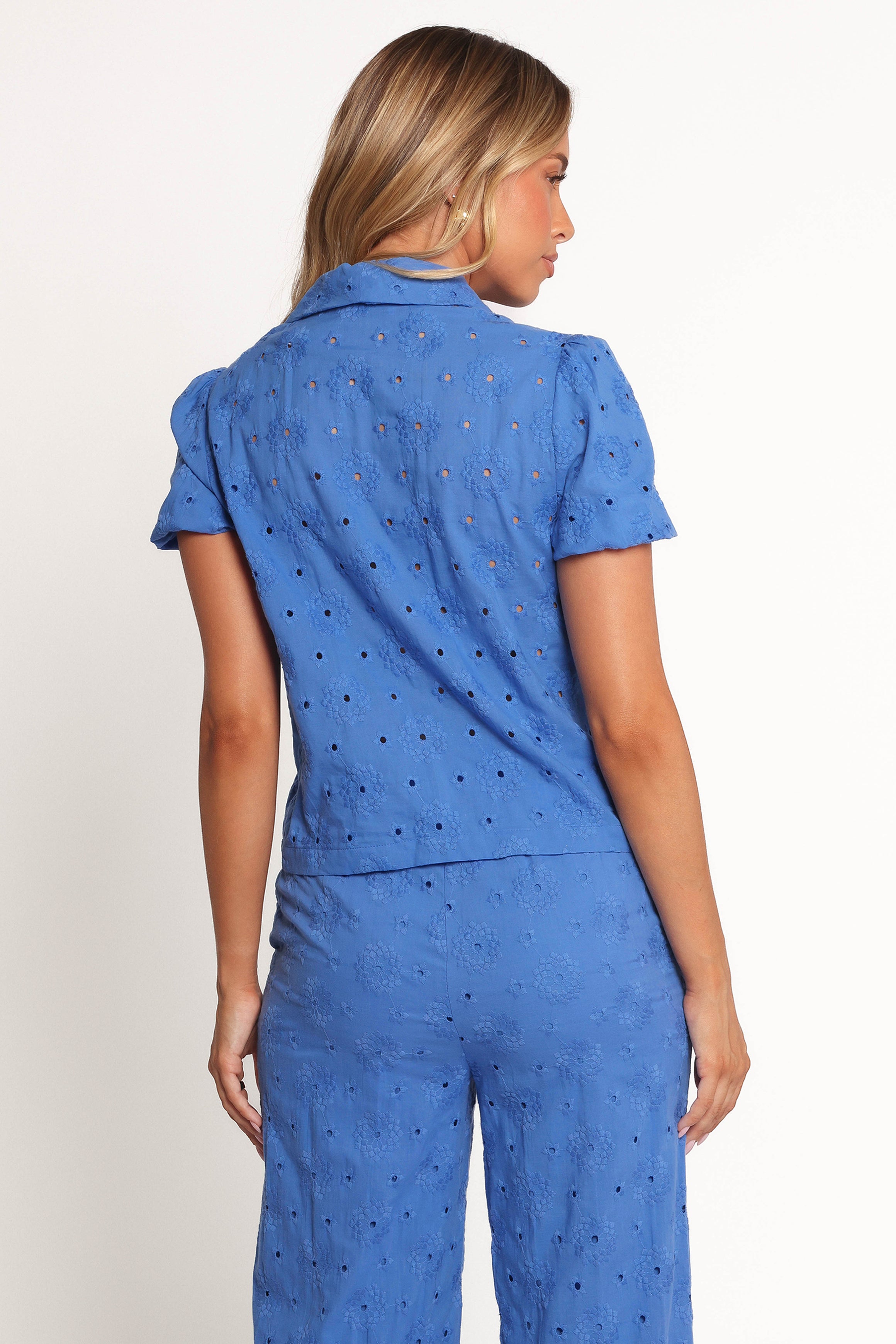Petal and Pup USA TOPS Ksenia Embroidered Tie Top - Cobalt (Hold for Amazon)