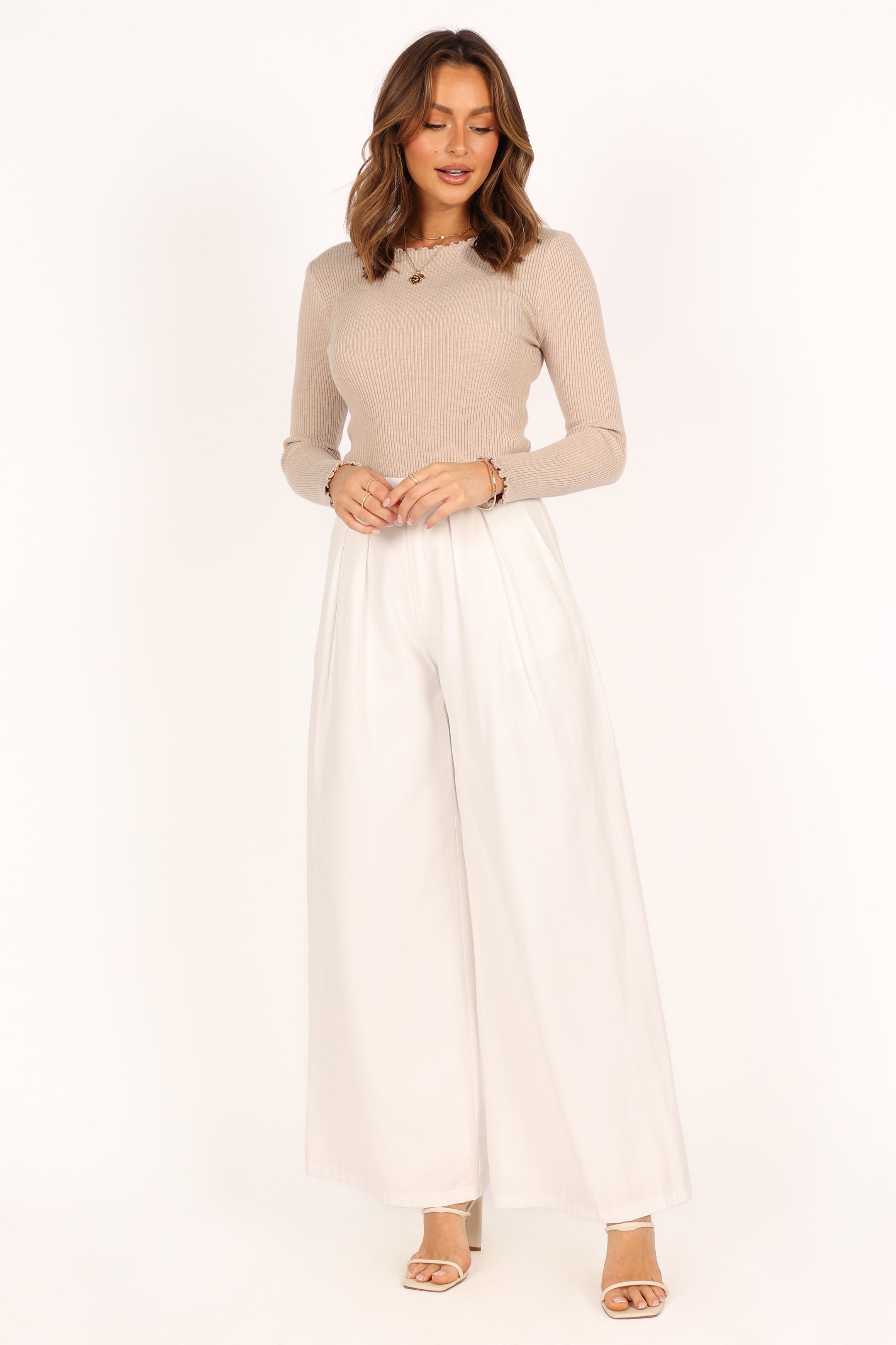 Petal and Pup USA TOPS Kya Knit Top - Beige