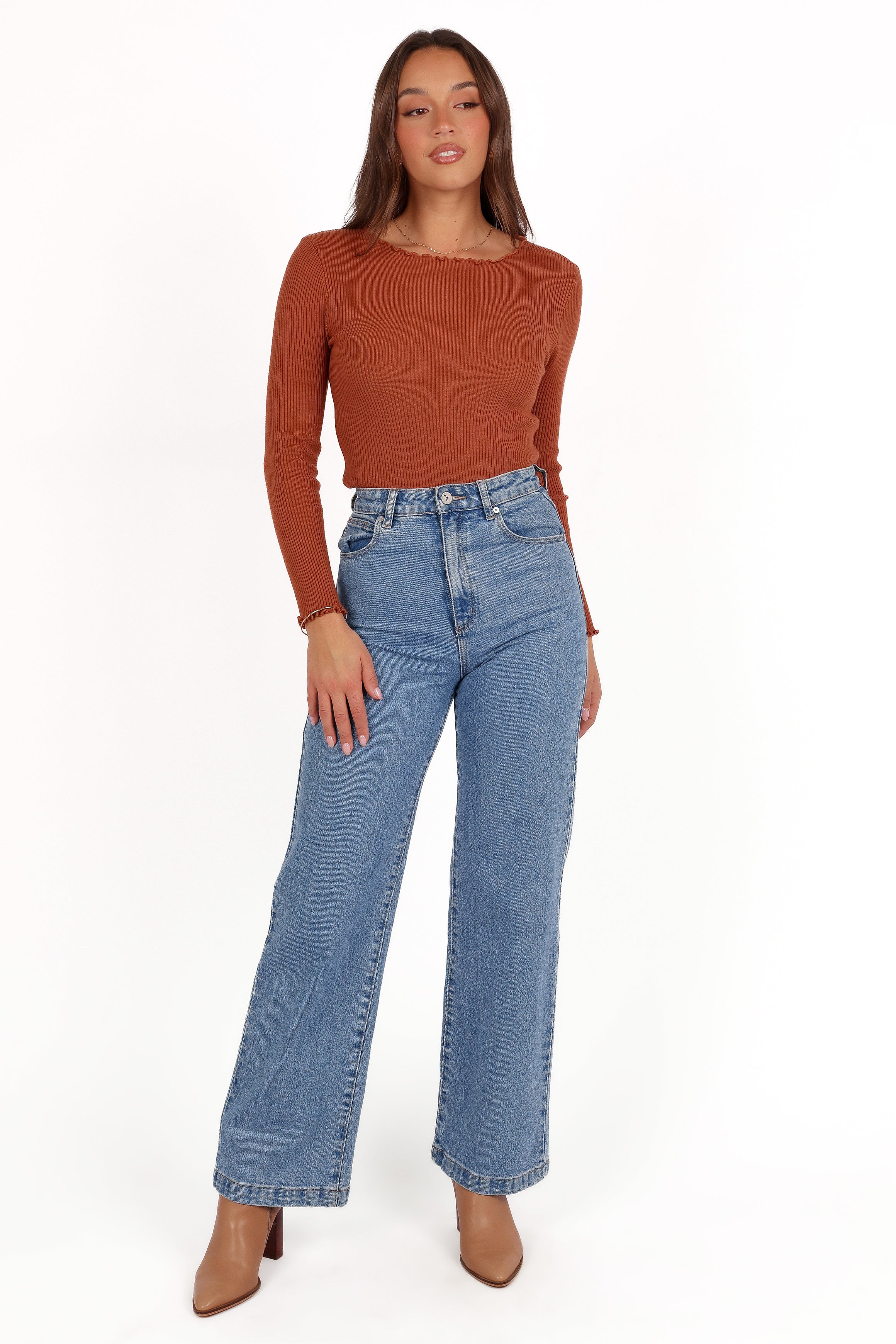 Petal and Pup USA TOPS Kya Knit Top - Rust