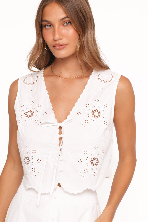Petal and Pup USA TOPS Kye Top - White Broderie