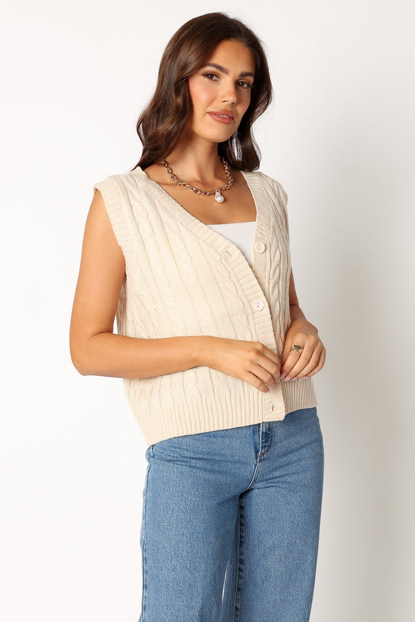 Petal and Pup USA TOPS Kyle Knit Vest - Cream