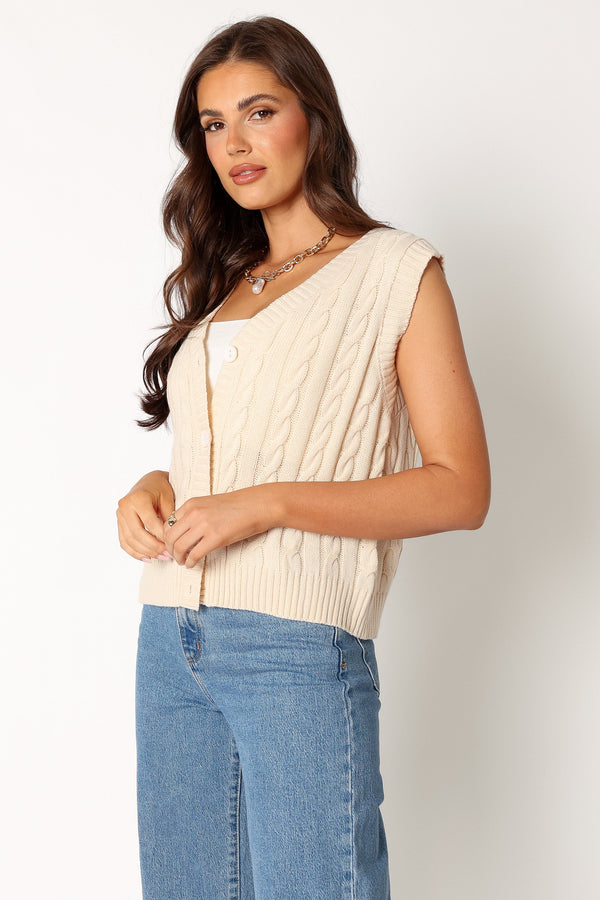 Petal and Pup USA TOPS Kyle Knit Vest - Cream