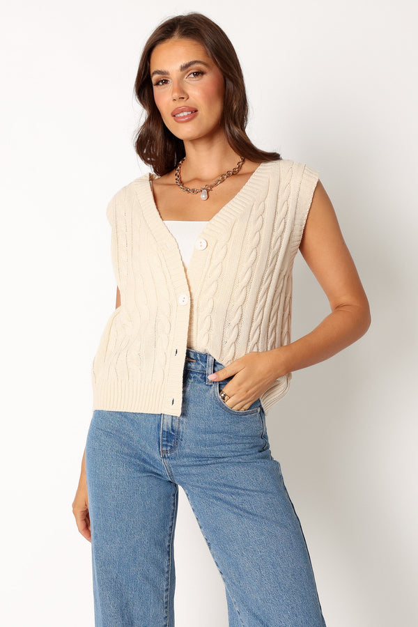 Petal and Pup USA TOPS Kyle Knit Vest - Cream