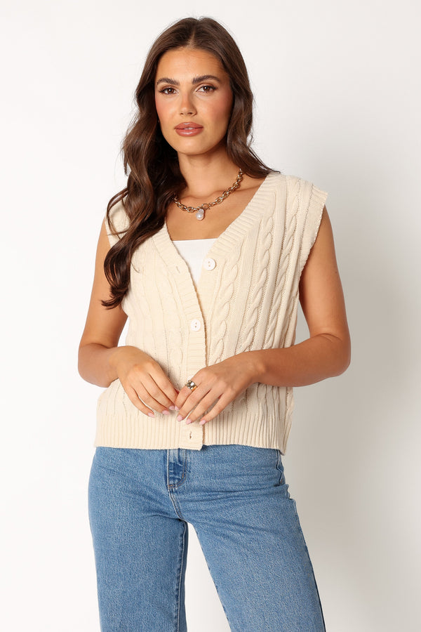 Petal and Pup USA TOPS Kyle Knit Vest - Cream